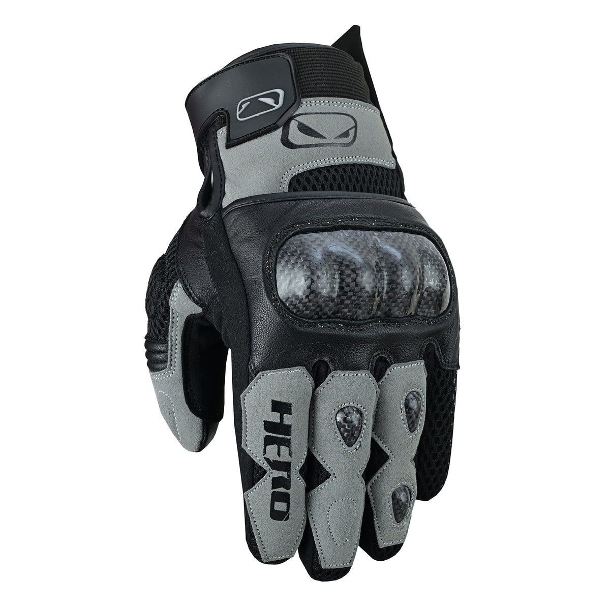 Leather Motorcycle Glove Carbon Padded Protections by Hero Italia HR-344