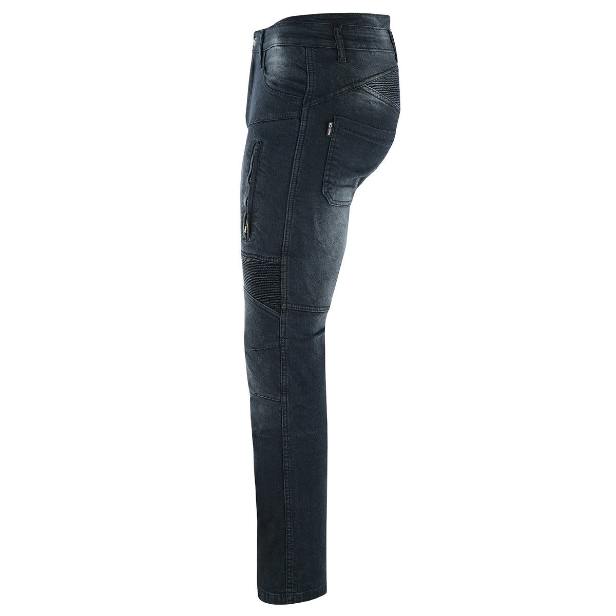 Motorcycle jeans with Kevlar and approved knee and hip protectors