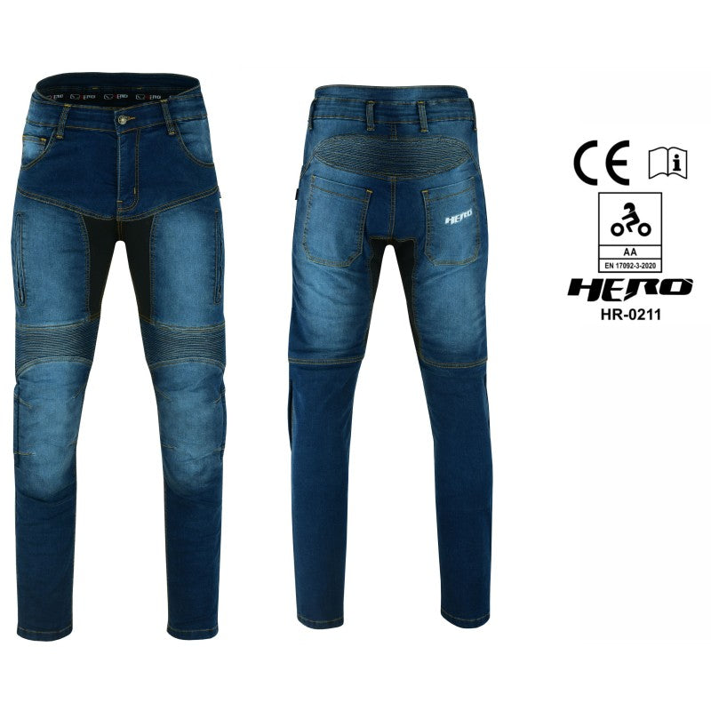 Jeans da motociclista da uomo HR-0211 BLU