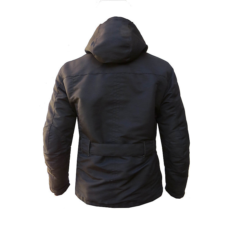 City Hero 17-897 Men’s Black Fabric Motorcycle Jacket with Hood