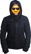 City Hero 17-896 Women’s Black Fabric Motorcycle Jacket with Hood