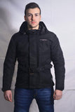 City Hero 17-897 Men’s Black Fabric Motorcycle Jacket with Hood